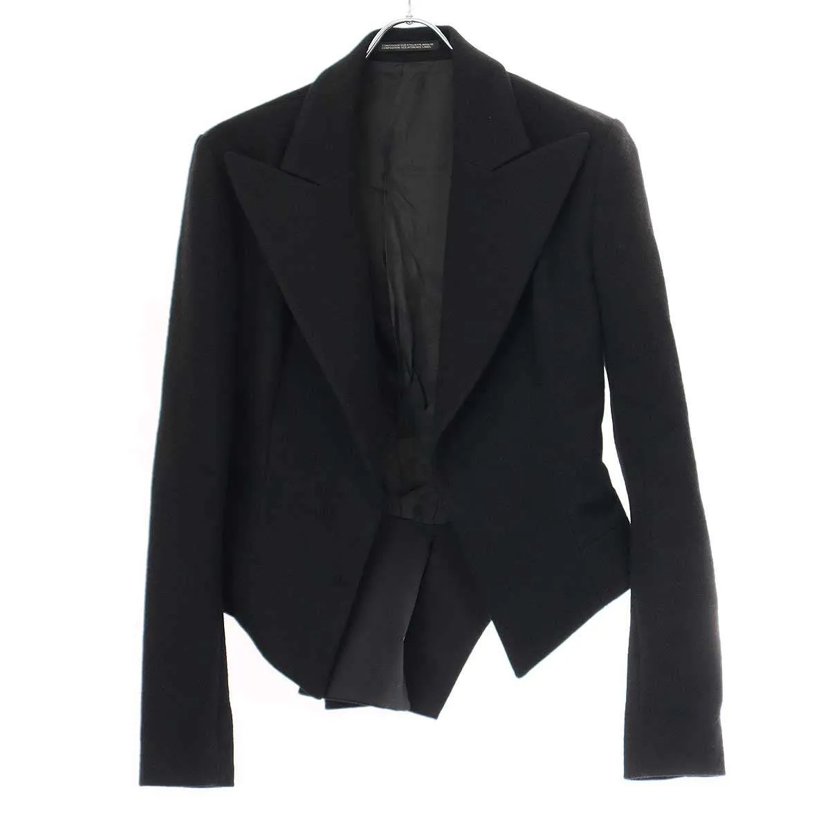Yohji Yamamoto ヨウジヤマモト ファム 22AW ウールフランネルアシンメトリーヘム ジャケット FE-J08-102