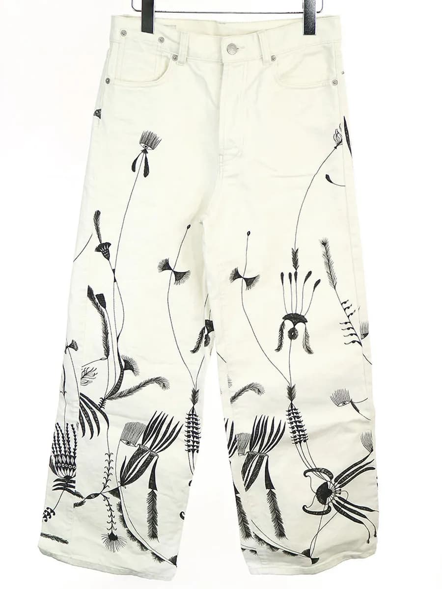 DRIES VAN NOTEN ドリスヴァンノッテン 18AW アートプリントバギーデニムパンツ