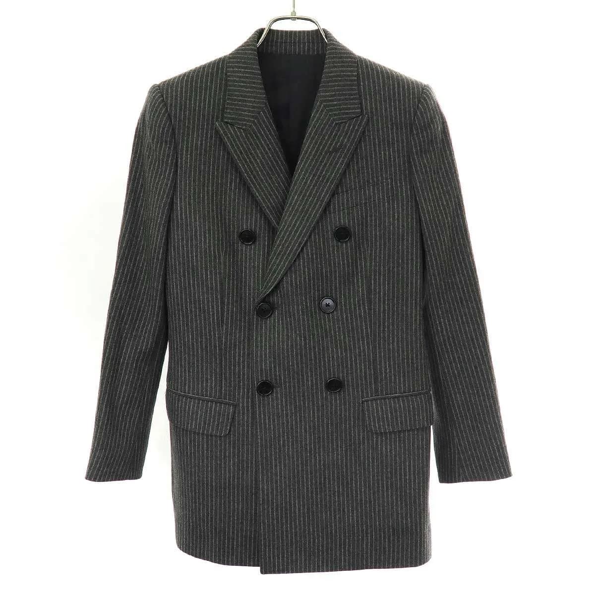 CELINE セリーヌ ストライプ ウールダブルブレストジャケット 2V120065K