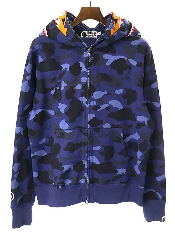 A BATHING APE ア ベイシング エイプ COLOR CAMO TIGER SHARK DOUBLE HOODIE カモタイガーシャークフルジップパーカー