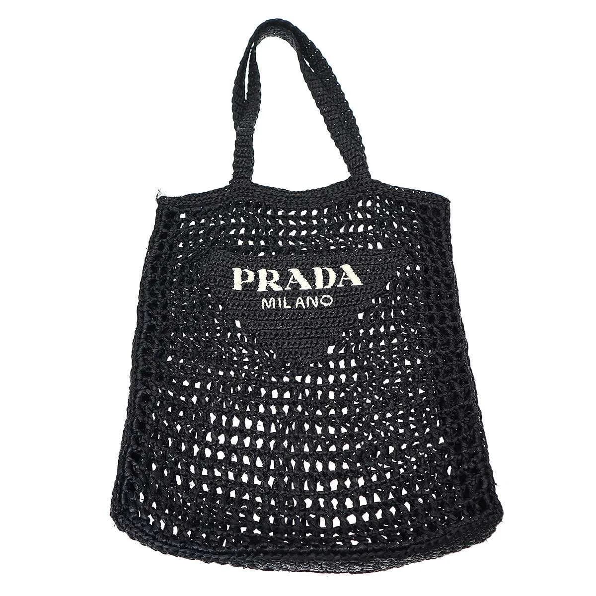 PRADA プラダ クロシェ ラフィアトートバッグ