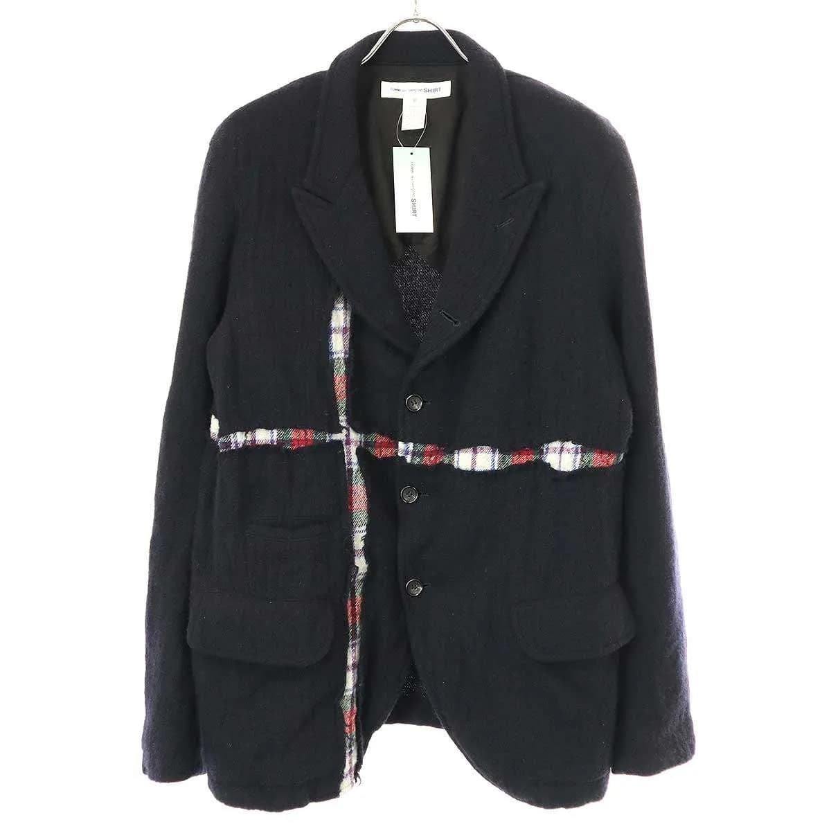 COMME des GARCONS コムデギャルソンシャツ 22AW タータンチェックライン ウール縮絨ジャケット FJ-J002