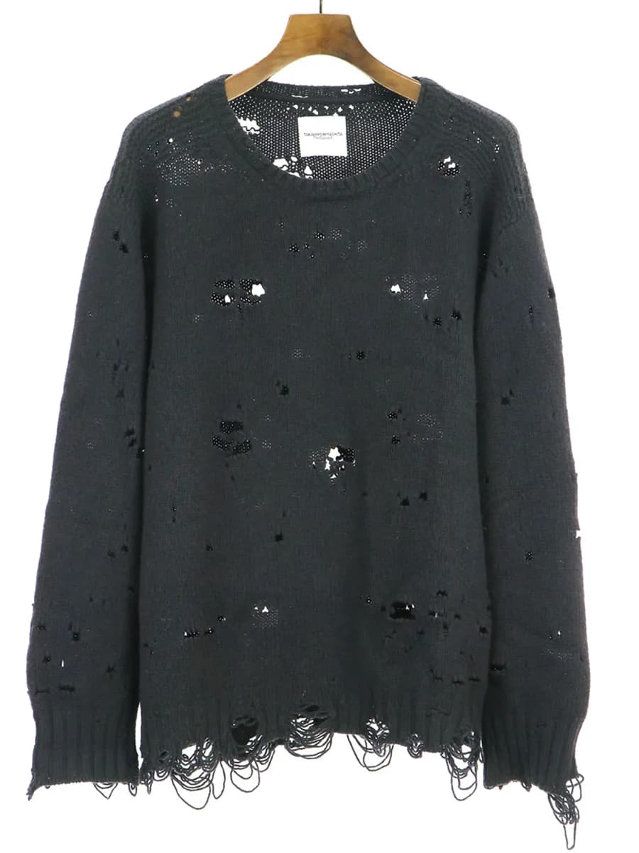 TAKAHIROMIYASHITA The SoloIst. タカヒロミヤシタ ザ ソロイスト 15AW ルーズシルエットカシミヤブレンドグランジニットセーター