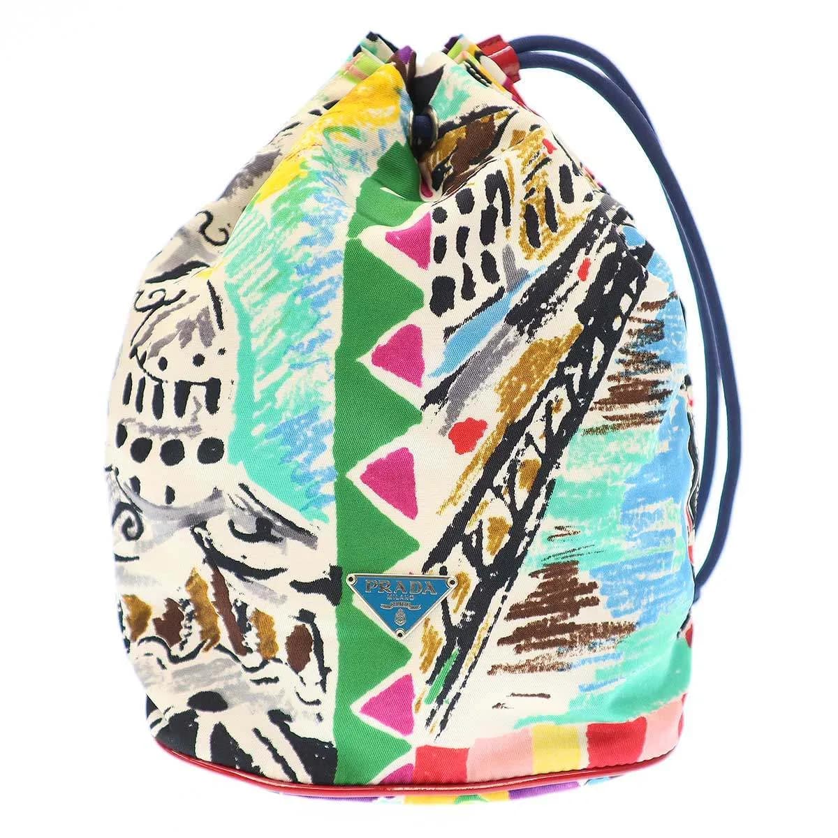 PRADA プラダ Drawstring Bag グラフィックデザインドローストリングバッグ ポーチ