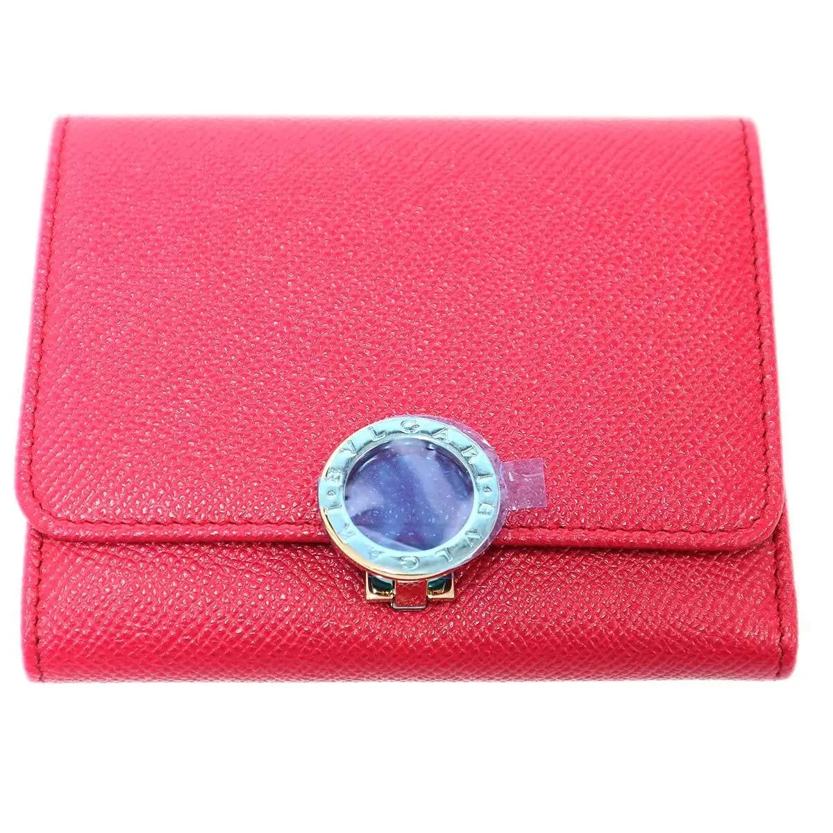 BVLGARI ブルガリ 三つ折りレザークリップウォレット