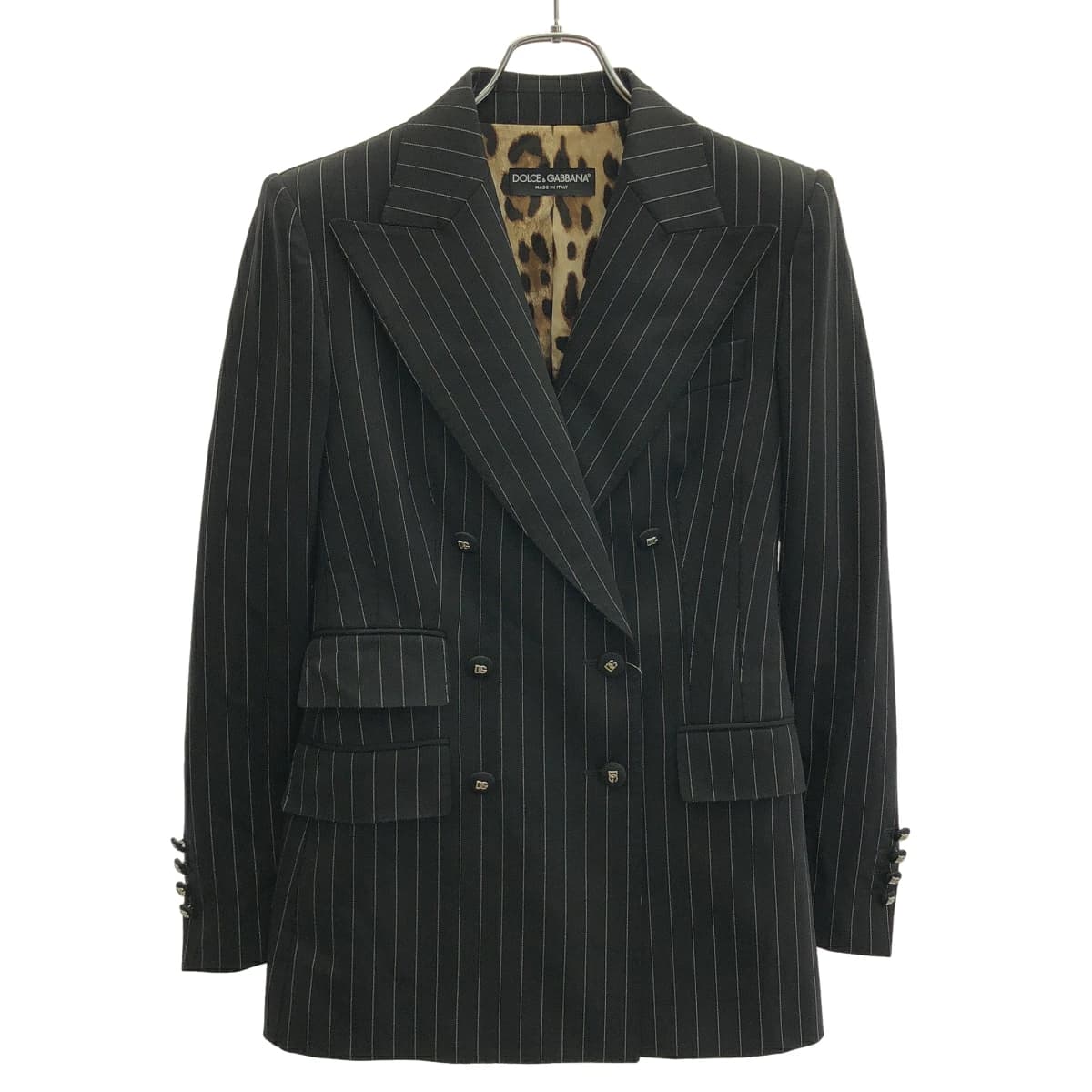 DOLCE&GABBANA ドルチェ&ガッバーナ レオパードライナーダブルブレステッドブレザージャケット F29DPT