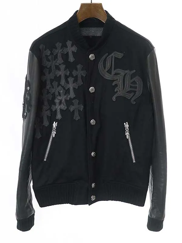 CHROME HEARTS クロムハーツ LETTER MAN VJ レターマン レザーパッチカシミヤスタジャン