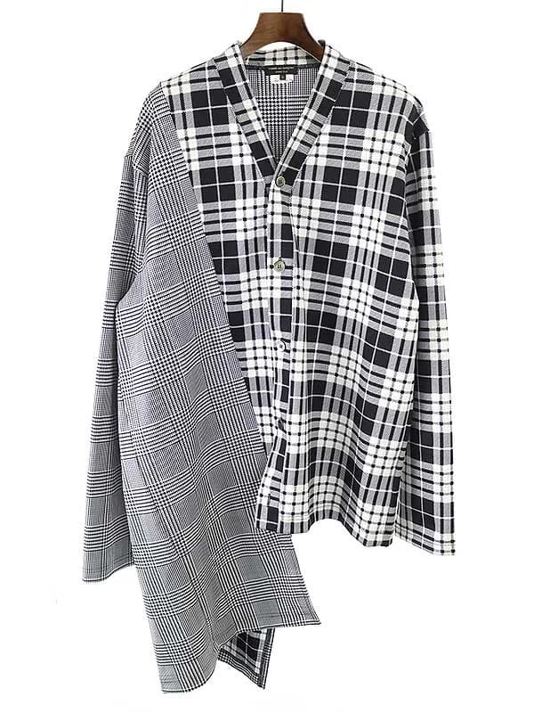 COMME des GARCONS コムデギャルソンオムプリュス 21AW ポリエステルアシンメトリーカーディガン