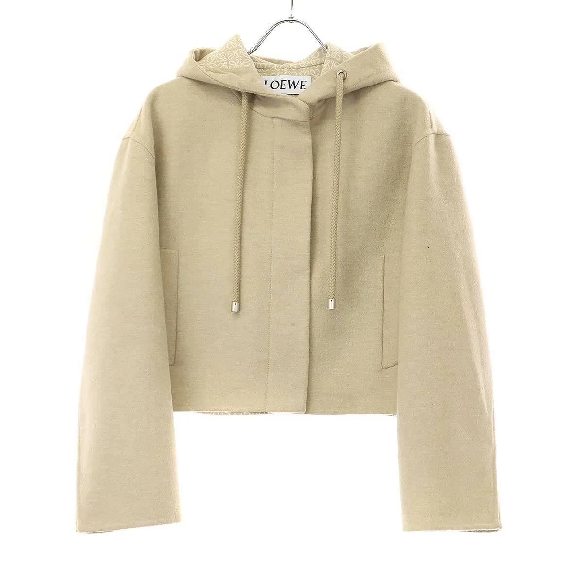 LOEWE ロエベ アナグラムメルトン フーデッドショートコート