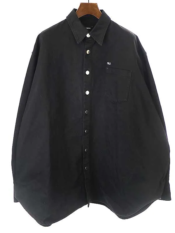 RAF SIMONS ラフシモンズ 21AW Big Fit Denim Shirt RSパッチオーバーサイズデニムシャツ