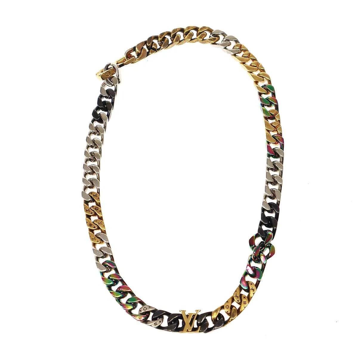LOUIS VUITTON ルイヴィトン LV Chain Links Necklace コリエチェーン リンクス パッチーズミニ ネックレス