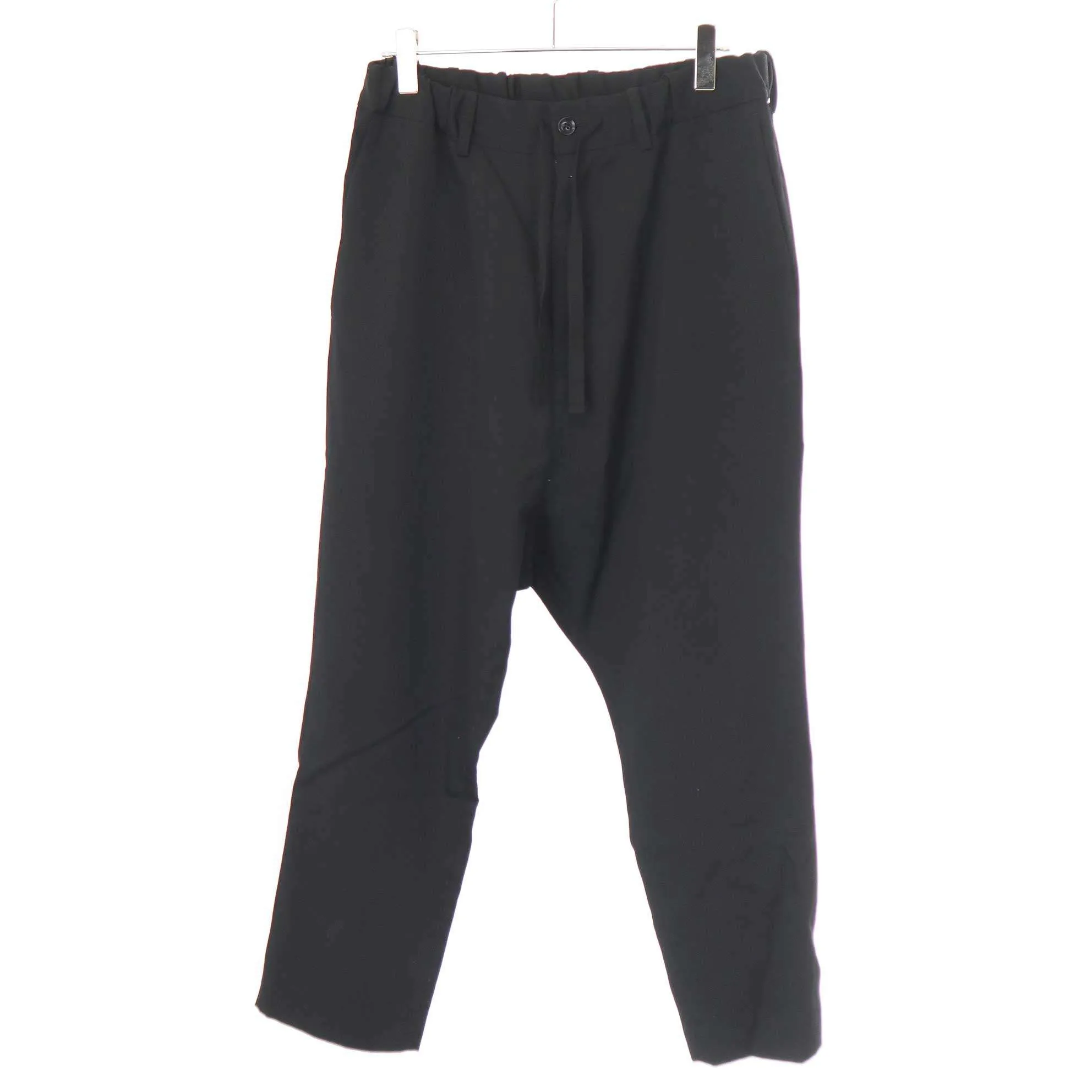 Yohji Yamamoto ヨウジヤマモト プールオム 16AW ウールギャバジンワイドテーパードサルエル紐パンツ HR-P73-100