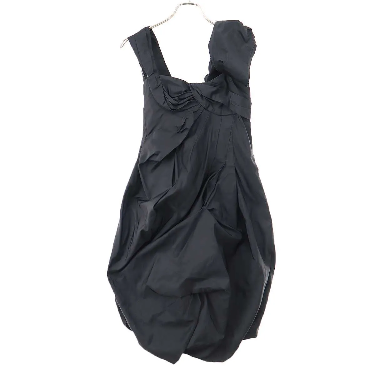 LOUIS VUITTON ルイヴィトン 2007AW ノワールコクーンアシンメトリーボリュームシルクワンピース RW072B WLDR12SAH