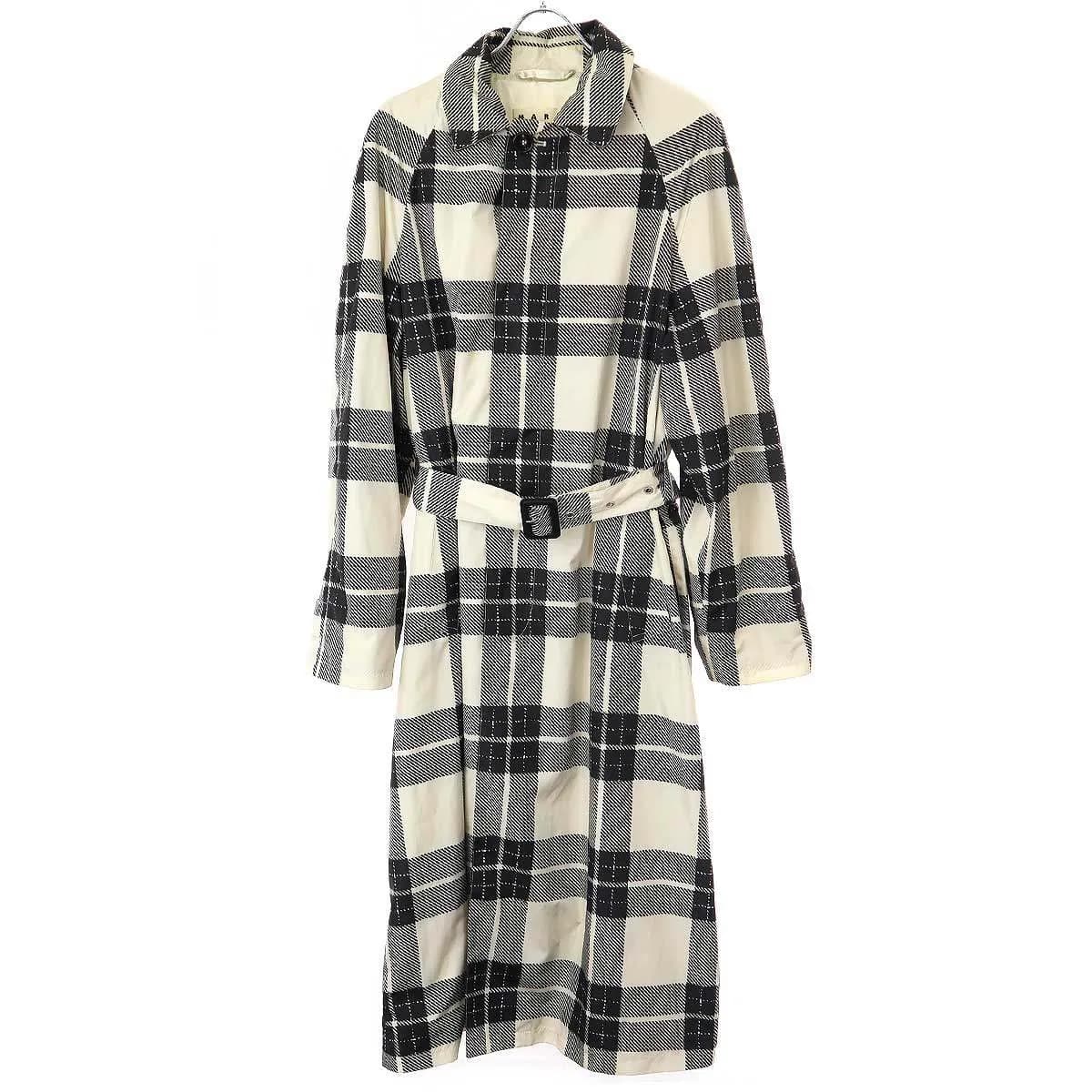 MARNI マルニ 20AW ポリエステルチェックバルカラーベルテッドコート TUMU0062U0