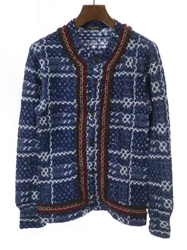COMME des GARCONS コム デギャルソンオムプリュス 2004AW フリンジデザインニットカーディガン