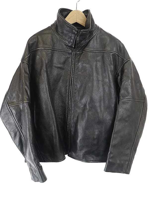 BALENCIAGA バレンシアガ 20AW ヴィンテージ加工ハイネックレザージャケット