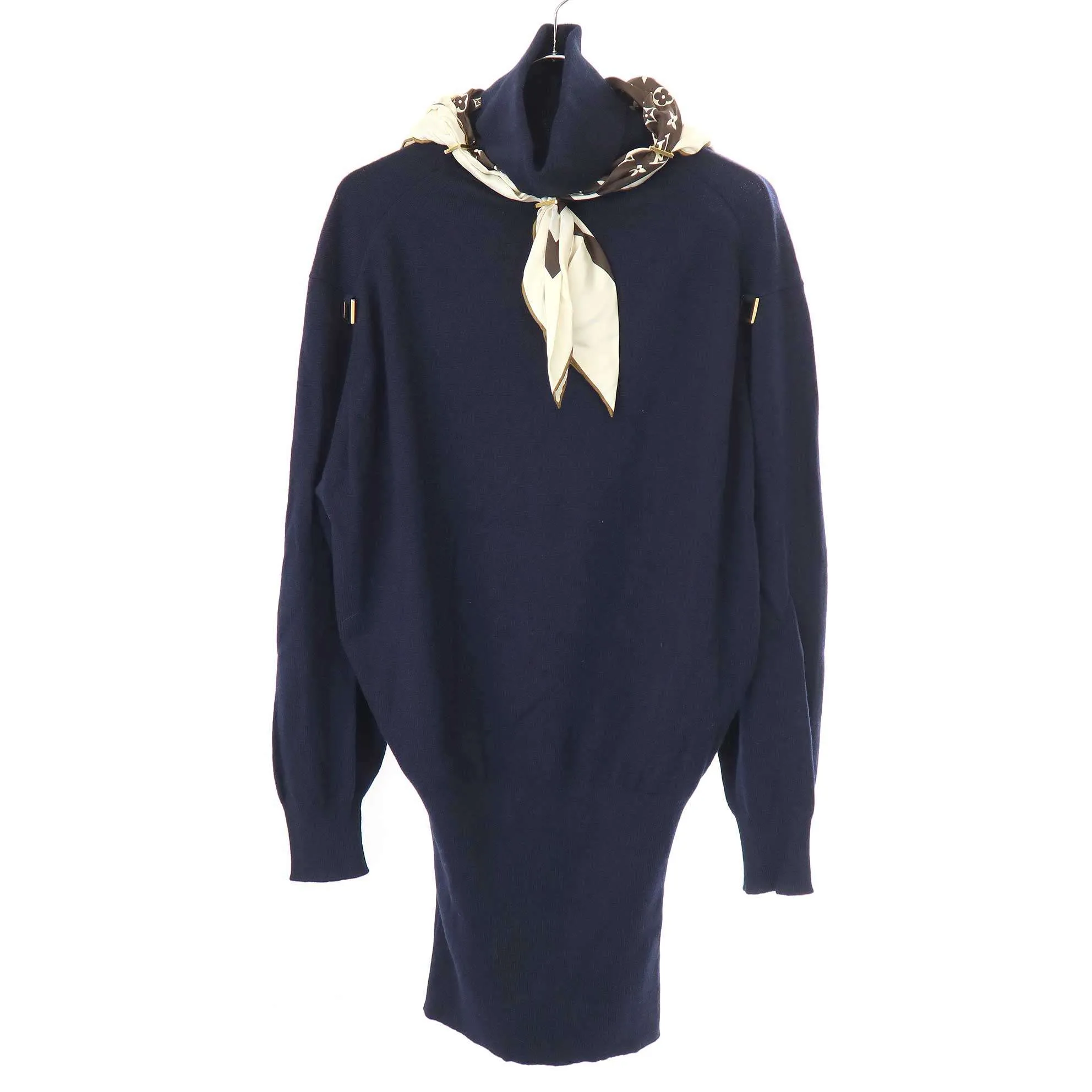 LOUIS VUITTON ルイヴィトン 22AW スカーフ付きカシミヤニットワンピース RW222B TL8 FNKD86
