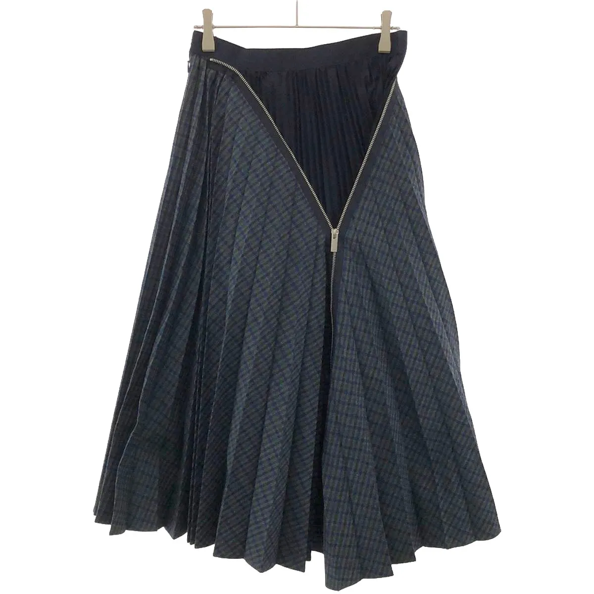 sacai サカイ 19AW Zip Detail Pleated Skirt ジップデザインスカート