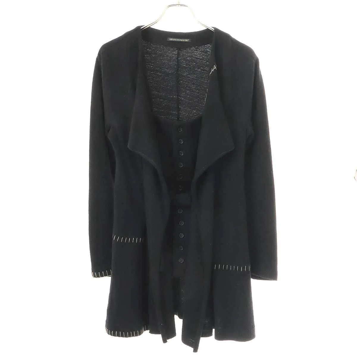 Yohji Yamamoto ヨウジヤマモト ファム 19AW ダブルフロント ステッチウールニットジャケット