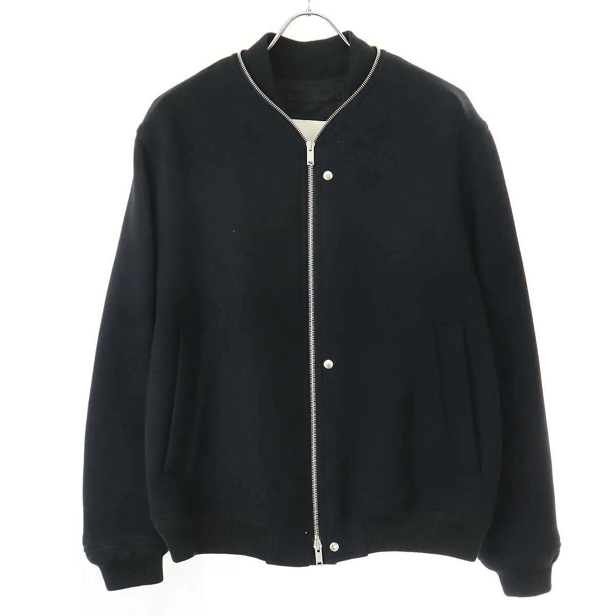 JIL SANDER ジルサンダー 21AW メルトンウールジップボンバージャケット JSMT420912 ブラック 44 【中古】 ITE0858TZRI8