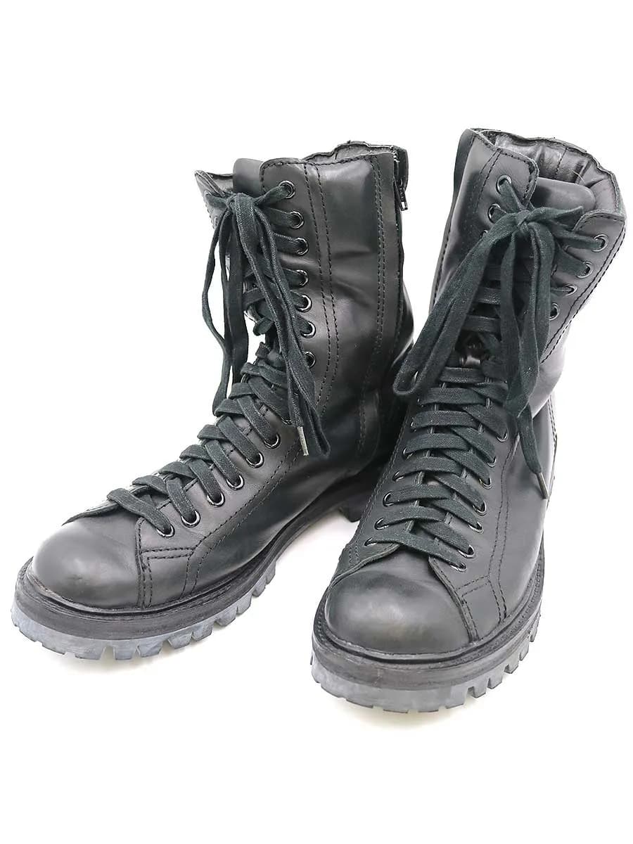 Yohji Yamamoto ヨウジヤマモト プール オム 11AW サイドジップレースアップレザーブーツ