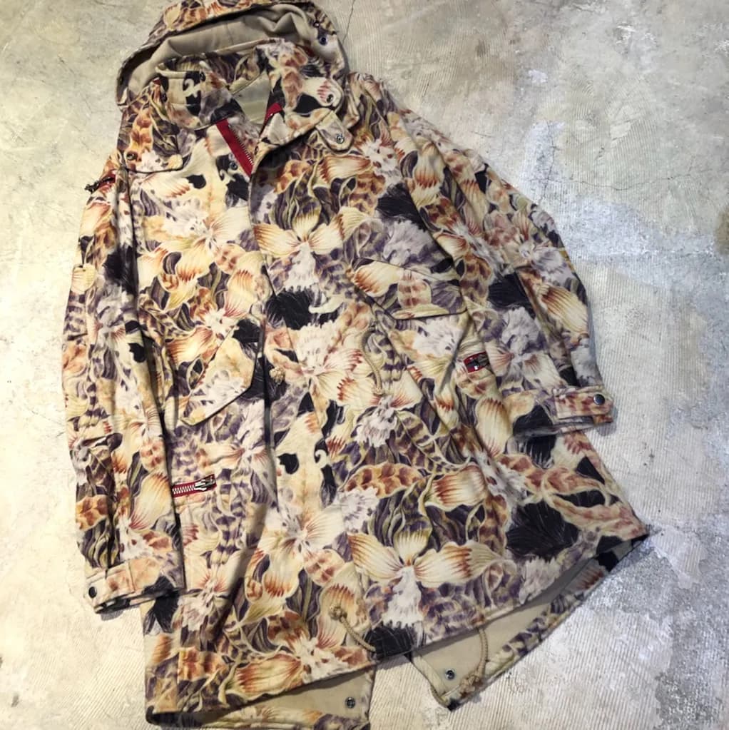 Yohji Yamamoto Yohji Yamamoto POUR HOMME 14AW GOTHICチャーム付き和の花プリントモッズコート