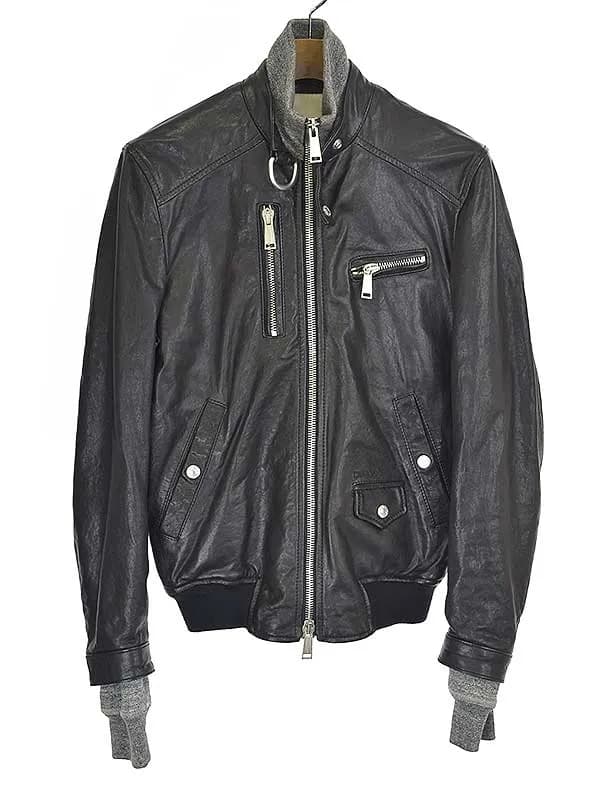 DSQUARED2 ディースクエアード 10AW レイヤードデザインジップアップレザージャケット