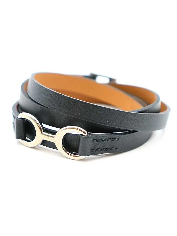HERMES エルメス □O刻印 パバン 多重 レザーブレスレット
