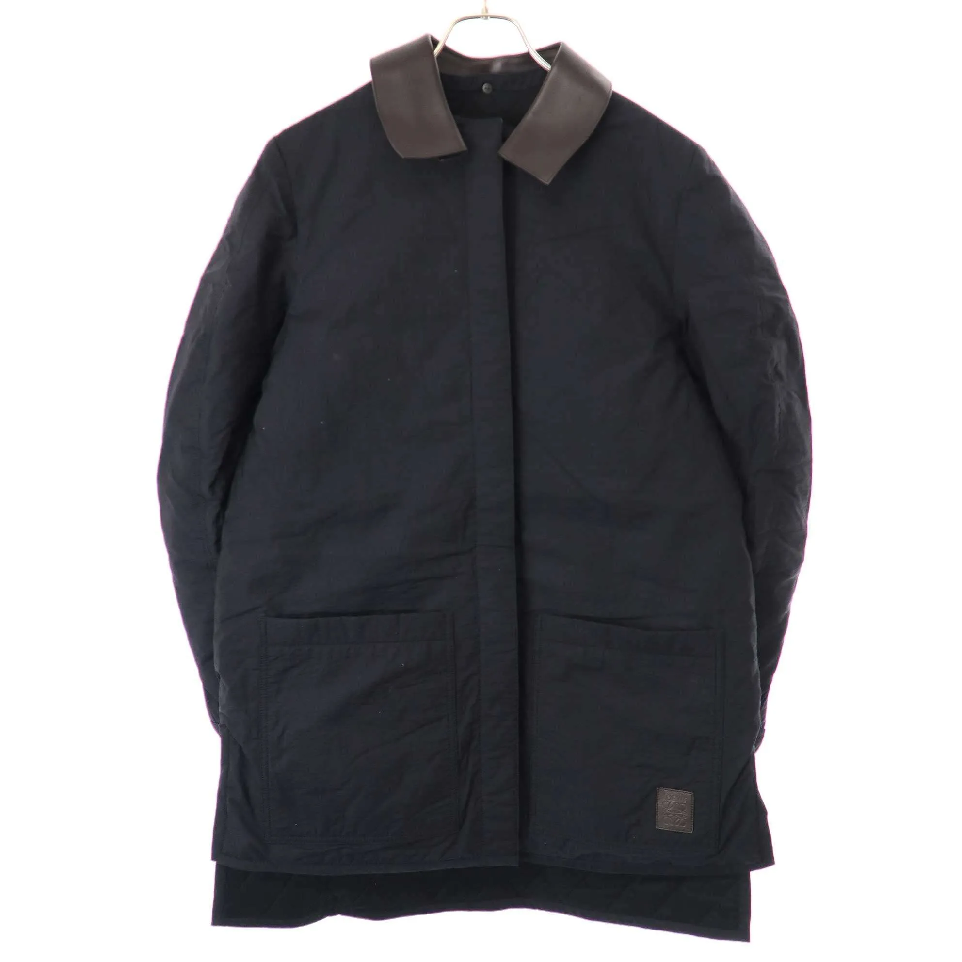 LOEWE ロエベ 21AW レザーカラーキルティングパデットコート
