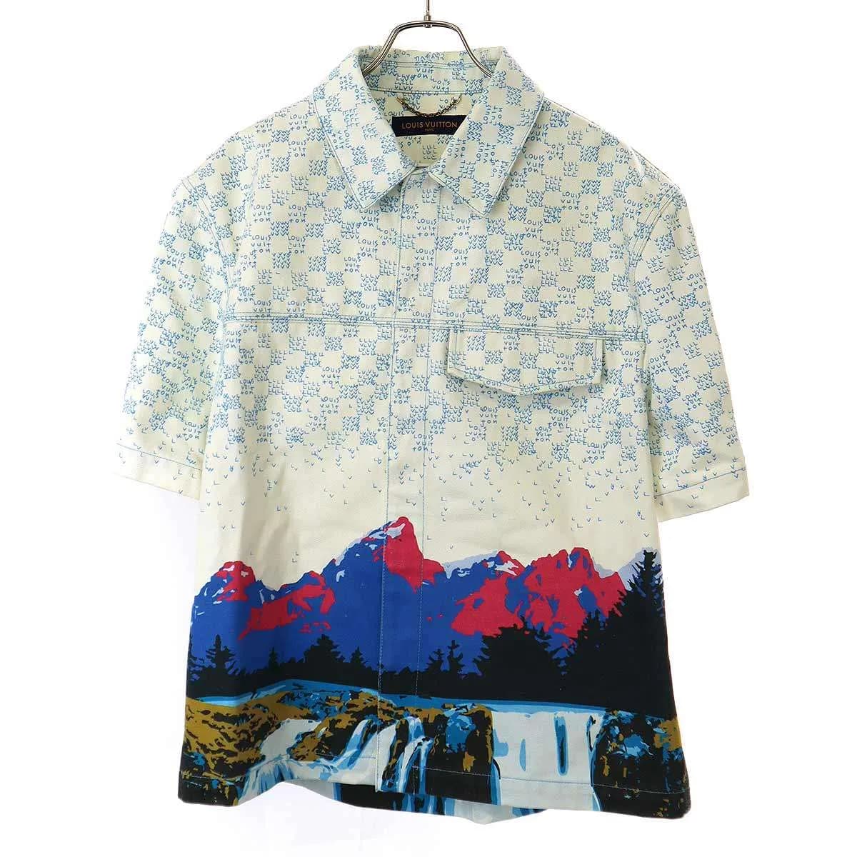 LOUIS VUITTON ルイヴィトン 22AW ランドスケープショートスリーブデニムシャツ