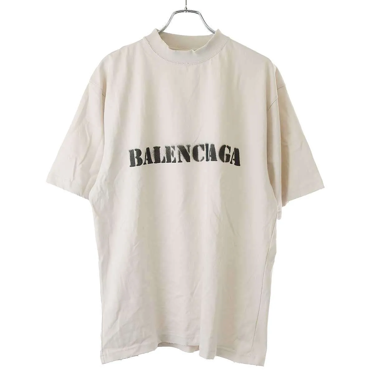 BALENCIAGA バレンシアガ 24SS ステンシルタイプ ダメージ加工ロゴTシャツ