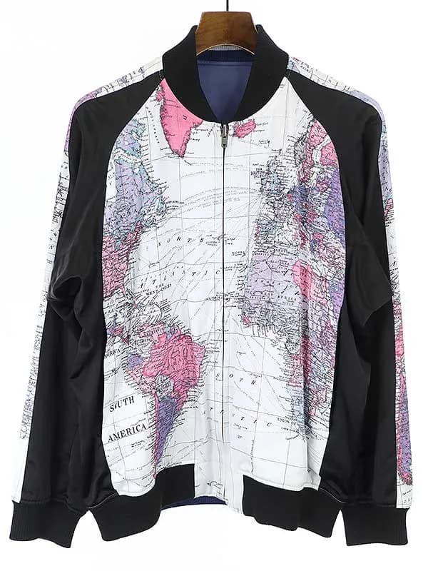 LAD MUSICIAN ラッドミュージシャン 17AW REVERSIBLE BLOUSON ワールドマップリバーシブルブルゾン