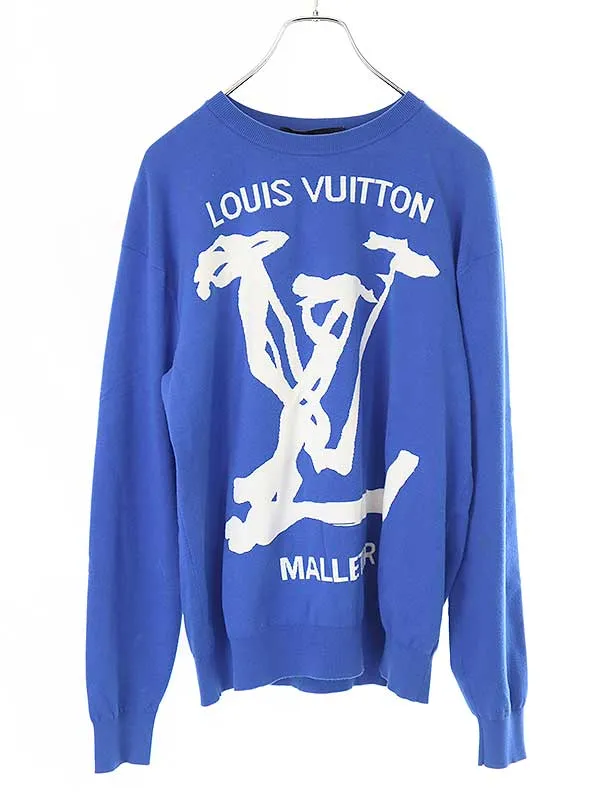 LOUIS VUITTON ルイヴィトン 20SS LVスクリブル インターシャ レーヨンニットセーター