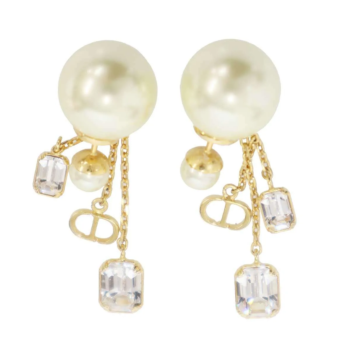 Christian Dior クリスチャンディオール ストーンパールデザインピアス
