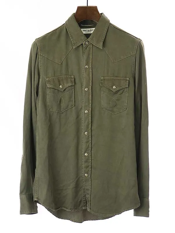 SAINT LAURENT サンローラン パリ 15SS リヨセル クラシックウエスタンシャツ