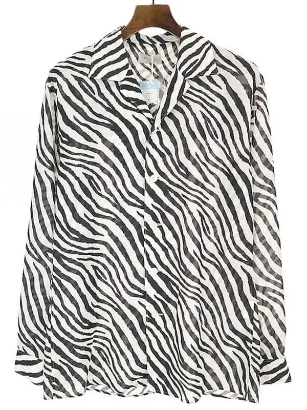 BED J.W. FORD ベッドフォード 21AW OPEN COLLAR SHIRTS ZEBRA PATTERN シャツ