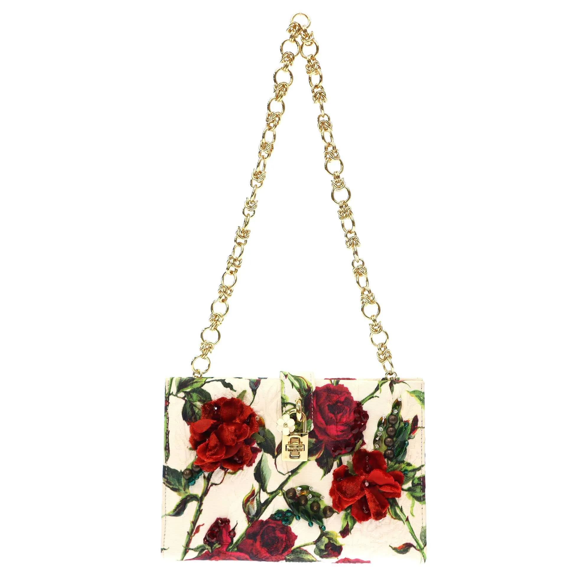 DOLCE&GABBANA ドルチェ&ガッバーナ フラワージャガードチェーンバッグ