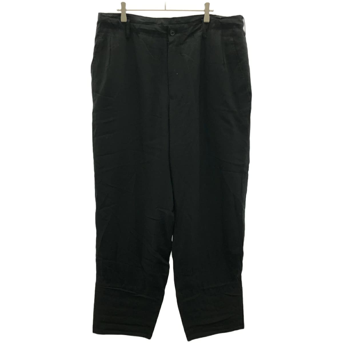 Yohji Yamamoto ヨウジヤマモト プールオム 23SS テンセルポプリンプリーツクロップドパンツ