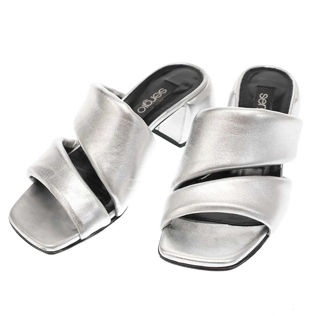 sergio rossi セルジオ ロッシ 24SS Spongy 45 Sandals プラットフォームレザーサンダル