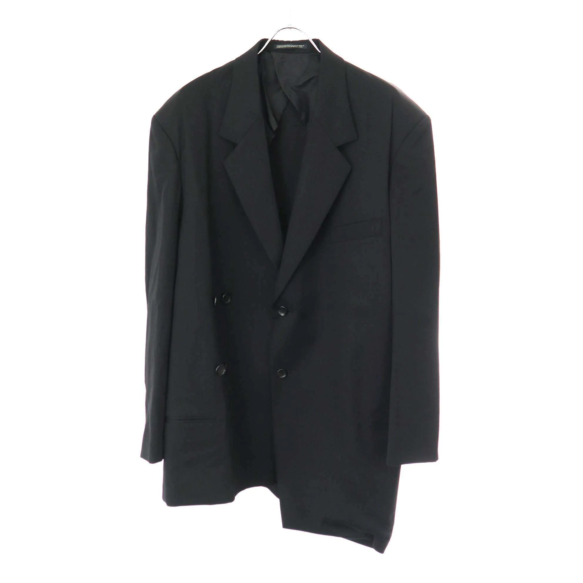 Yohji Yamamoto ヨウジヤマモト プールオム 23SS SUMMER TUXEDO W-DRAPING JK サマータキシードドレーピングジャケット HZ-J37-100