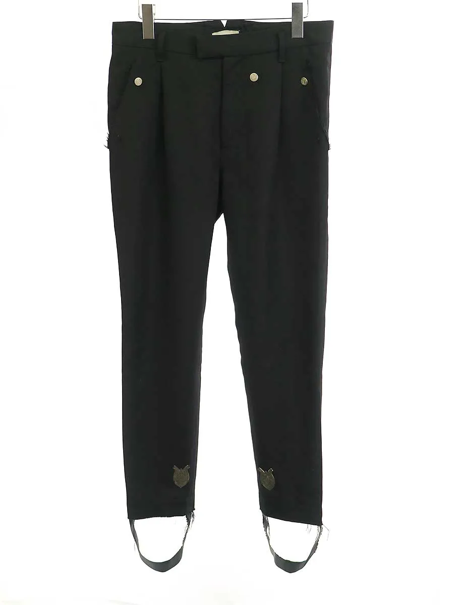 BED J.W. FORD ベッドフォード 19SS プレート装飾ダメージ加工カットオフハイウエストパンツ