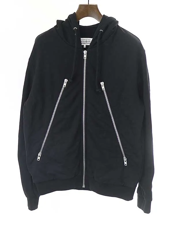 Maison Margiela メゾンマルジェラ 18AW 5ZIP SWEAT PARK ハの字ジップアップパーカー