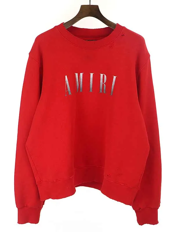 AMIRI アミリ ダメージ加工ロゴプリントスウェット