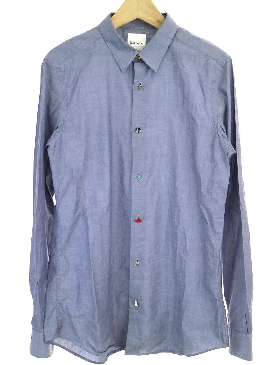 Paul Smith ポールスミス 16AW ピンバッジ装飾シャンブレーシャツ
