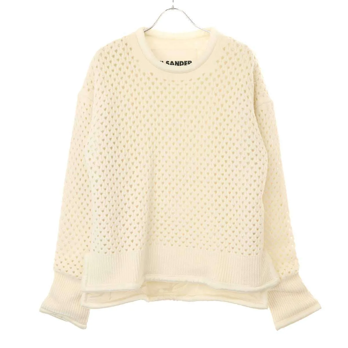 JIL SANDER ジルサンダー 19AW メッシュレレイヤードパデッドチャンキーニットセーター
