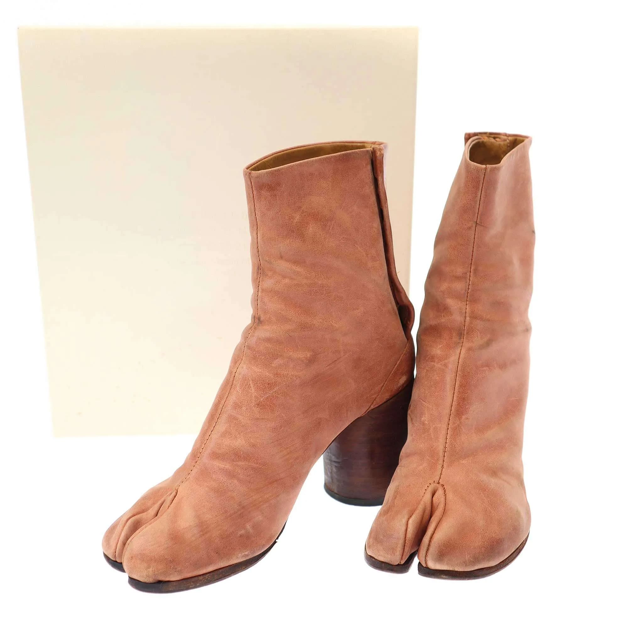 Maison Margiela メゾン マルタン マルジェラ 22 07AW 足袋 エイジングレザータビブーツ 38WU031
