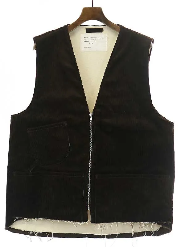 CAMIEL FORTGENS カミエルフォートヘンス GZ64 WORKER VEST CORDUROY ベルベットコーデュロイジレベスト