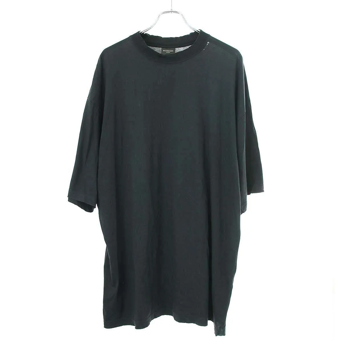 BALENCIAGA バレンシアガ Distressed T-shirt ネックロゴTシャツ 739784 TOVF4