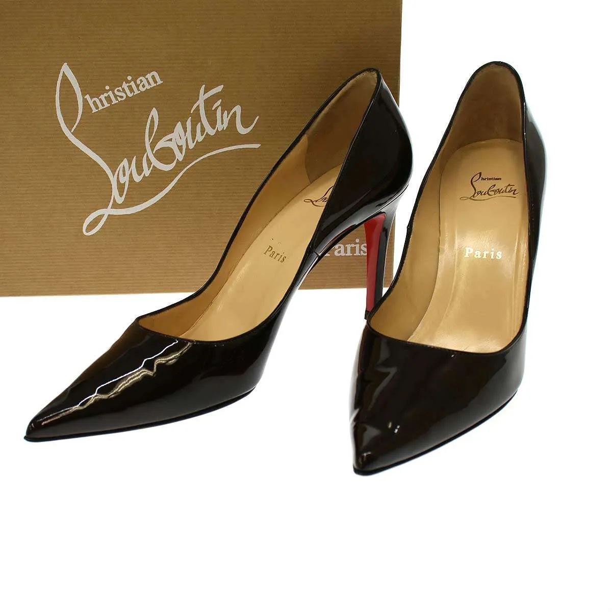 Christian Louboutin クリスチャンルブタン NEW DECOLTISSIMO 85 パテントピンヒールパンプス