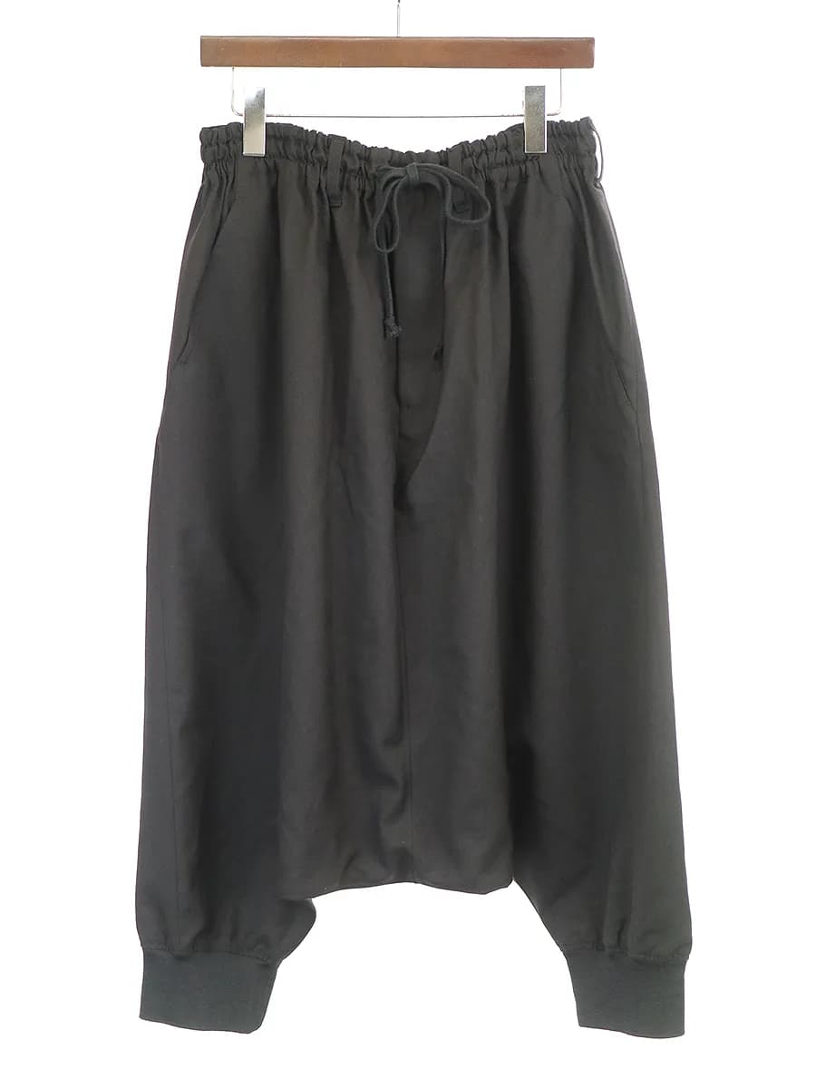 Yohji Yamamoto グラウンドワイ Hem Rib Line Sarrouel ギャバ裾リブラインサルエルパンツ